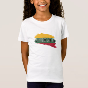 水モダン色リトアニア国旗Lietuvaお土産 Tシャツ