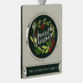 水モダン色リースの葉シック シルバープレートバナーオーナメント (右)