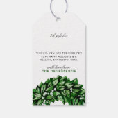 水モダン色リースカスタムメッセージ ギフトタグ (裏面)