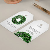 水モダン色リースカスタムメッセージ ギフトタグ