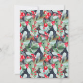 水モダン色リース台本の大晦日 招待状 (裏面)