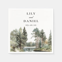 水モダン色レイクフォレストウッドランド結婚ズ