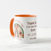 水モダン色レインボーパーソナライズされた先生 マグカップ (正面左)