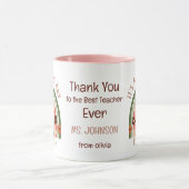 水モダン色レインボーパーソナライズされた先生 マグカップ (中央)