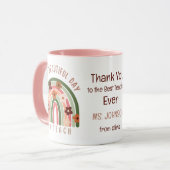 水モダン色レインボーパーソナライズされた先生 マグカップ (正面左)