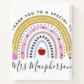 水モダン色レインボー先生サンキューギフト ノートブック (裏面)