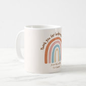 水モダン色レインボー先生サンキューマグ コーヒーマグカップ (正面左)