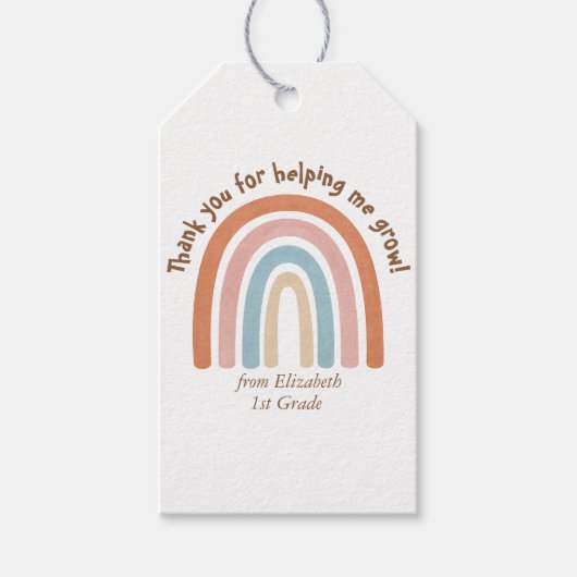 水モダン色レインボー先生 ギフトタグ (正面)