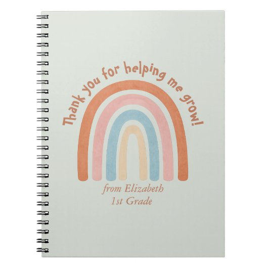 水モダン色レインボー先生 ノートブック (正面)