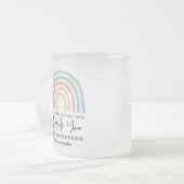 水モダン色レインボー感謝してい先生ギフトm フロストグラスマグカップ (正面左)