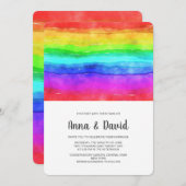 水モダン色レインボー結婚式招待状 招待状 (正面/裏面)