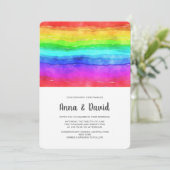 水モダン色レインボー結婚式招待状 招待状 (スタンド正面)