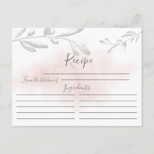 水モダン色レシピカード ポストカード (正面)