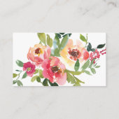 水モダン色レッドピンクフローラ結婚式RSVP エンクロージャーカード (裏面)