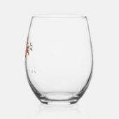 水モダン色レッドピンク結婚フローラカスタム ステムなしワイングラス (左)