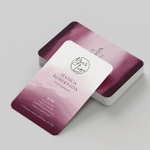 水モダン色レッドブルゴーニュプロフェッショナルロゴ 名刺