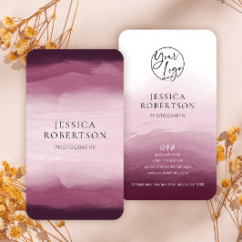 水モダン色レッドブルゴーニュプロフェッショナルロゴ 名刺