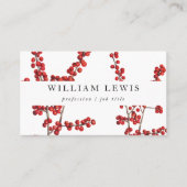 水モダン色レッドベリーミニマリストシンプル 名刺 (正面)