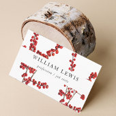 水モダン色レッドベリーミニマリストシンプル 名刺