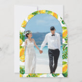 水モダン色レモンガーデンイエロー結婚ズ 招待状 (裏面)