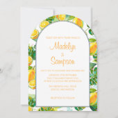 水モダン色レモンガーデンイエロー結婚ズ 招待状 (正面)