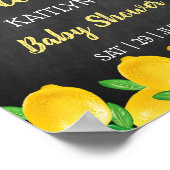 水モダン色レモンツリーベビーシャワーウェルカム ポスター (角)