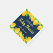 水モダン色レモンツリーベビーシャワー スタンダードカクテルナプキン (角)