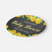 水モダン色レモンツリーベビーシャワー ペーパープレート (アングル)