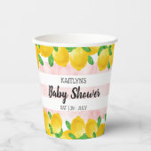 水モダン色レモンツリーベビーシャワー 紙コップ (正面)