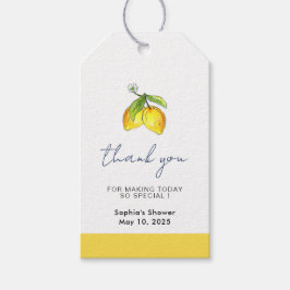 水モダン色レモンブライダルシャワー感謝していユー ギフトタグ