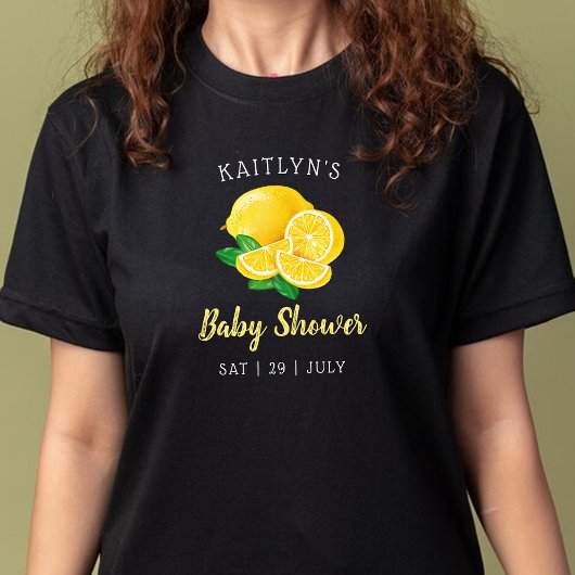 水モダン色レモンベビーシャワー Tシャツ