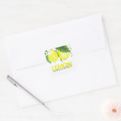 水モダン色レモンマーマレード缶詰瓶 スクエアシール (封筒)