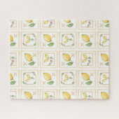 水モダン色レモン柄柑橘類 ジグソーパズル (横)