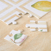 水モダン色レモン柄柑橘類 ジグソーパズル (側面)