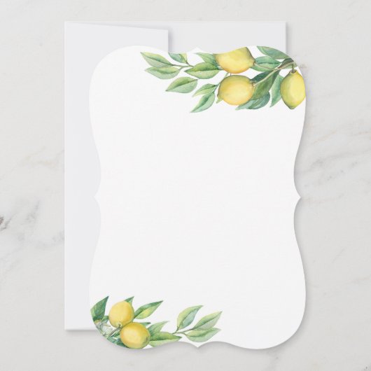 水モダン色レモン熱帯卒業 招待状 (裏面)