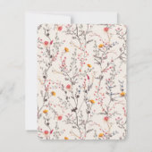 水モダン色ワイルドフラワーズピンクモノグラム&名前 ノートカード (裏面)