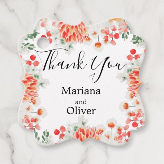 水モダン色ワイルドフラワートレンディーフローラ フェイバータグ (正面)