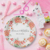 水モダン色ワイルドフラワートレンディーフローラ ペーパープレート (パーティー)