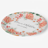 水モダン色ワイルドフラワートレンディーフローラ ペーパープレート (アングル)