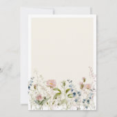 水モダン色ワイルドフラワーフローラブルー結婚ズ 招待状 (裏面)