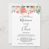 水モダン色ワイルドフラワーフローラ 招待状 (正面)