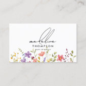 水モダン色ワイルドフローラQRコード 名刺 (正面)