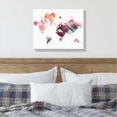 水モダン色ワールドマップ キャンバスプリント (インサイチュ (寝室))