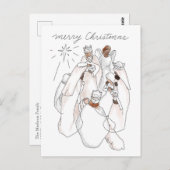 水モダン色出生シーン(追加文字付) ポストカード (正面/裏面)