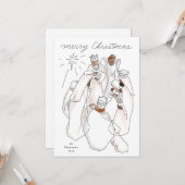 水モダン色出生ファミリーフォトホリデー カード (正面/裏面インサイチュ)