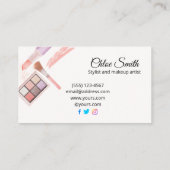 水モダン色化粧要素美しいサロン 名刺 (裏面)