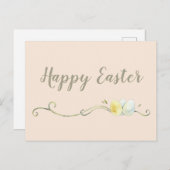 水モダン色卵トリオイースターハガキ ポストカード (正面/裏面)