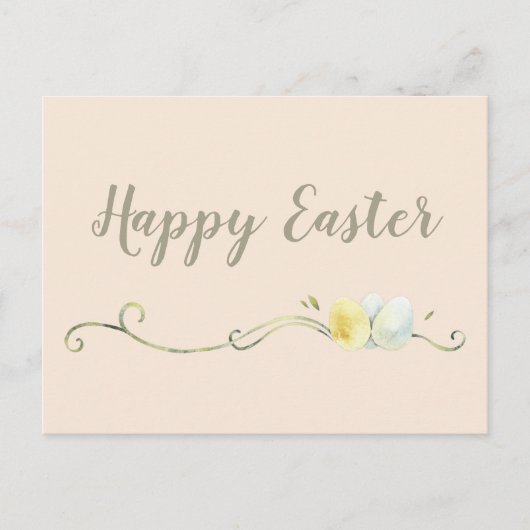 水モダン色卵トリオイースターハガキ ポストカード (正面)