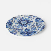 水モダン色地中海の青タイル ペーパープレート (アングル)