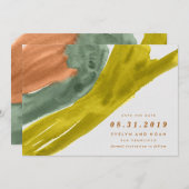 水モダン色地球トーン日付を保存 セーブザデート (正面/裏面)